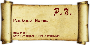 Paskesz Norma névjegykártya
